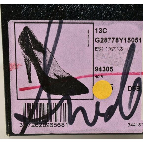 NIB CHANEL BLACK G28778 SHIMMER SUEDE CC LOGO POINTY CAP TOE CLASSIC PUMPS 37.5 - Picture 12 of 12